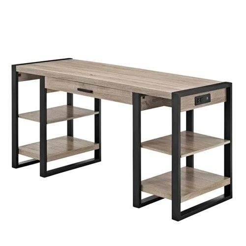 Walker Edison 60-inch Computer Desk with Built-in Outlets - Image 2 of 3