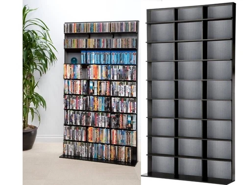 LG 9 Shelf DVD CD Blu-ray Storage Media Tower Video Rack Unit Home Movie Cabinet - Picture 1 of 10