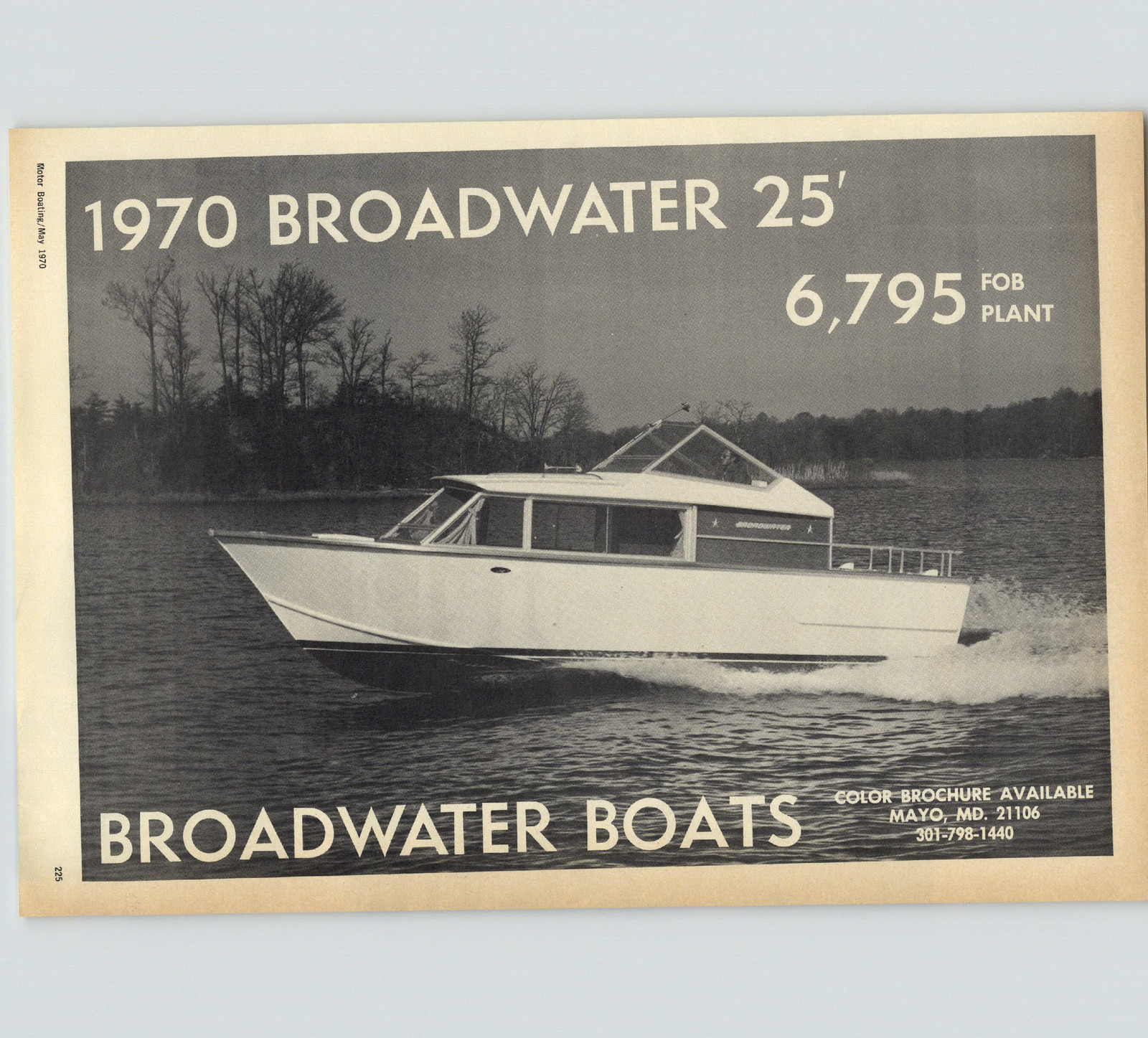 1970 PAPER AD Broadwater Boats 25' 6,795 Motor Boat Cabin Cruiser eBay