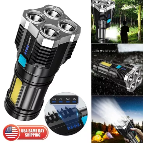 10000LM Super Bright LED Torch Flashlight Tactical Camping Lamp USB Rechargeable