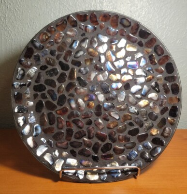 Alchemy Works mt modern vintage colorful rainbow stone and glass plate
