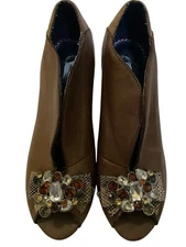 Poetic License London brown/tan vintage 40’s  pumps womens shoes size 8