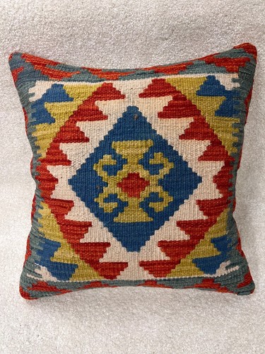 Fundas de cojín Afghan Kilim 100 % lana hechas a mano - multicolor - Imagen 16 de 91