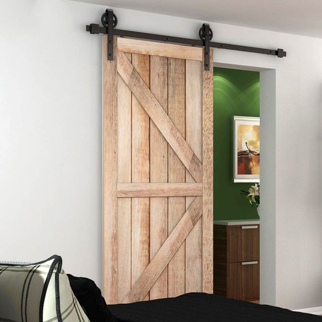 6 6 8 Ft Steel Sliding Barn Door Hardware Rail System Track Kit