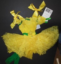 NWT Ballet Costume Girls size 2-3 Bright Yellow Lace skirt BallerinaRibbon trim
