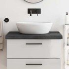 NNEVL Bathroom Countertop Dark Grey 80x60x6 cm Treated Solid Wood