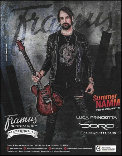 Doro Luca Princiotta Band 2019 Framus Guitar advertisement 8 x 11 ad print - Picture 1 of 3