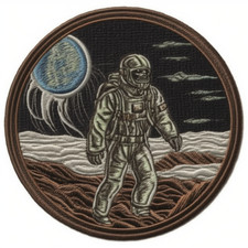 Space Astronaut Patch Iron-on Applique Space Badge Moon Stars Comet Shuttle