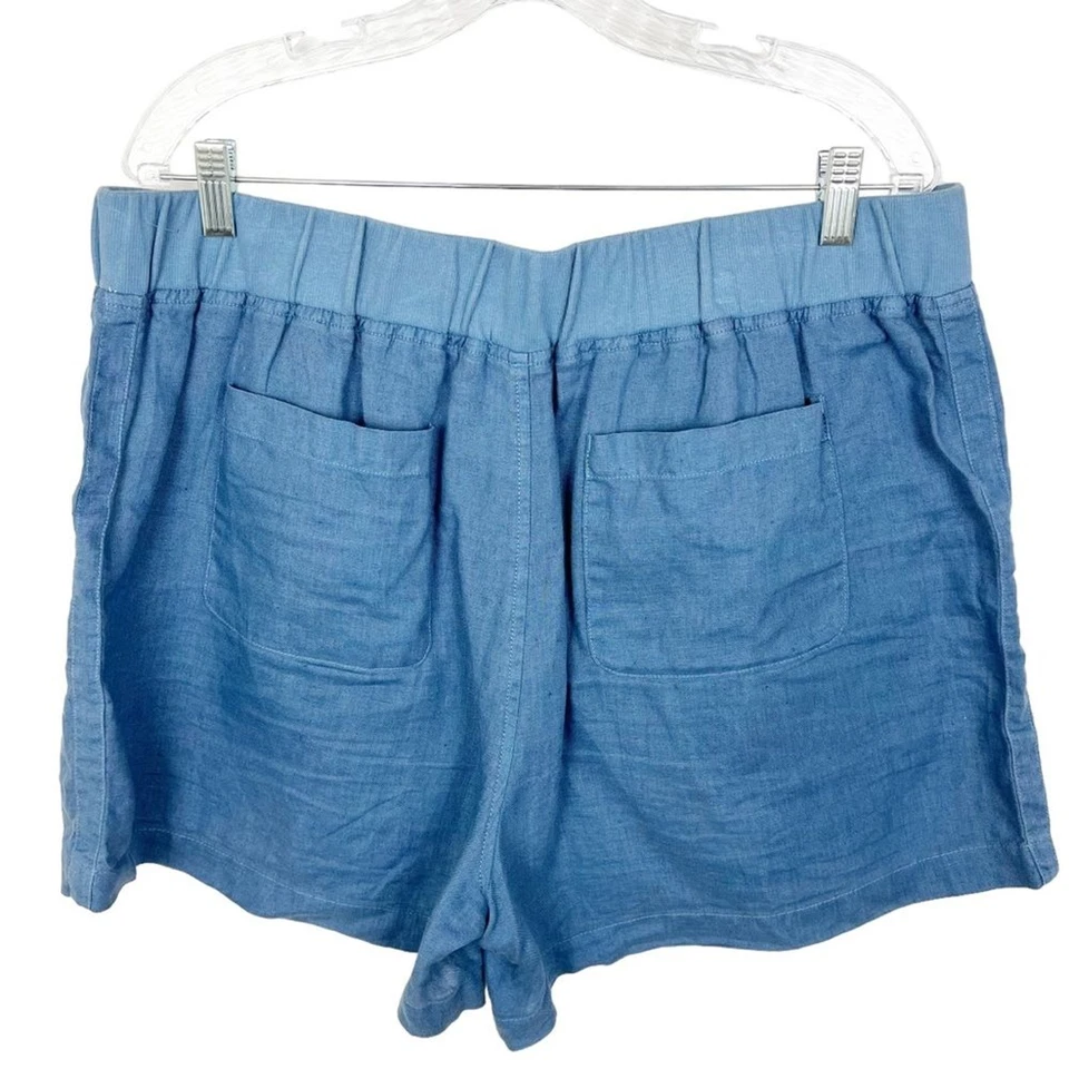Fresh Produce Pantalones Cortos de Lino Talla 2XL Elástico Cintura Tirar On Azul Foto 2 de 4