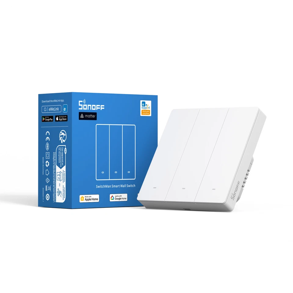 SONOFF M5 Matter WIFI WLAN Interrupteur mural intelligent 2 voies eWeLink scène commande vocale - Photo 2/4