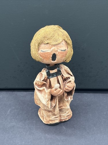 Singing Choir Girl Paper Mache Originals Style Dip N Drape 7.5" Vtg Kitsch Dolly - Picture 24 of 24