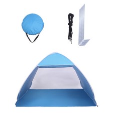 2-3 Person Beach Tent Pop Up Sun Shelter Tent Big Automatic Sun Umbrella Blue