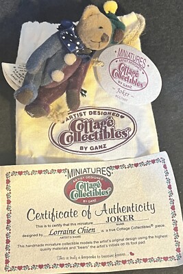 COTTAGE COLLECTIBLES Miniatures by Ganz JOKER the BEAR in
