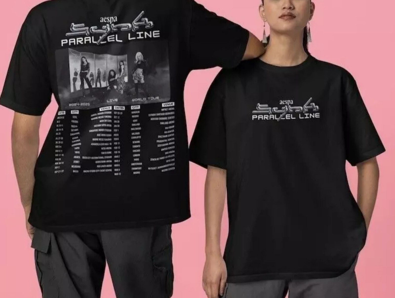 AESPA SYNK Parrallel Line Concert shirt World Tour T-shirt