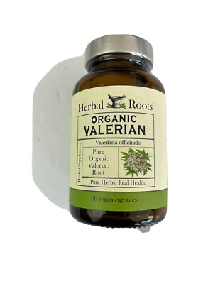 Herbal Roots Pure Organic Valerian Root Capsules 900 Mg Non-Habit Forming 5/2025