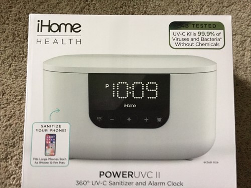 iHome - Power UVC II 360° UV-C Sanitizer with USB Charging - White *Brand New* - Picture 1 of 12