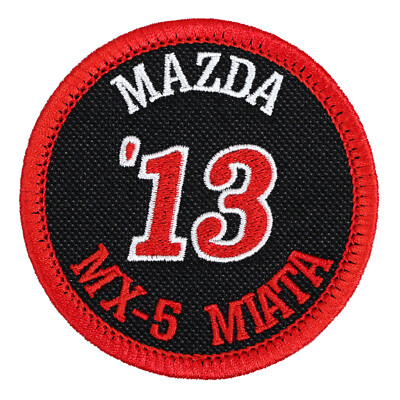 2013 Mazda MX-5 Miata Embroidered Patch Black/Red Iron-On Sew-On Hat Backpack