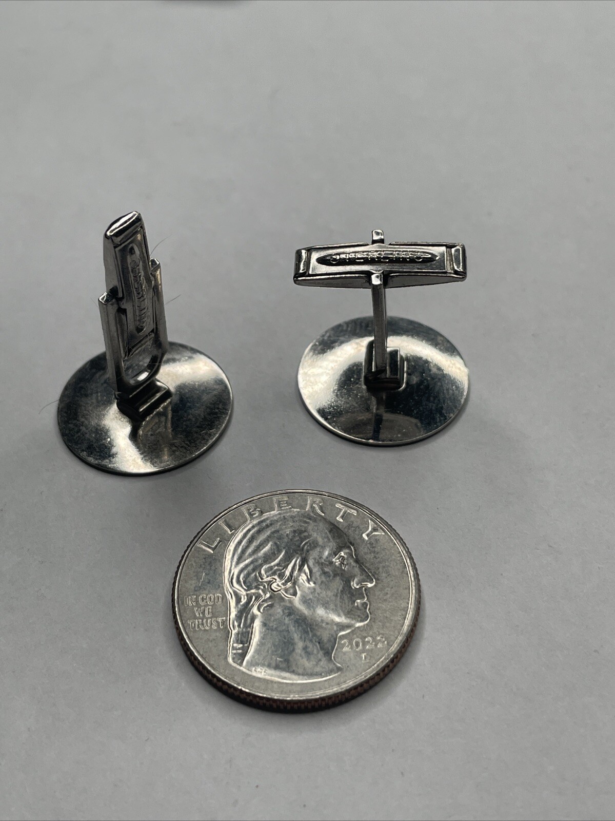 VTG Solid Sterling Disc Cuff links - image 4