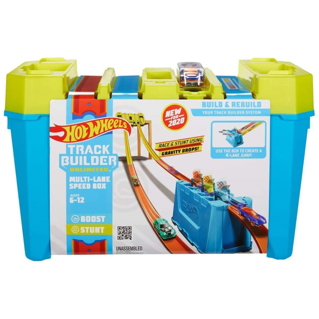 Hot Wheels Track Builder Unlimited Multi-Lane Speed Box New Kids