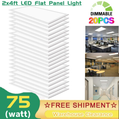 2x4 LED Flat Panel Light,75W 5000K Recessed Edge-Lit Drop Ceiling Troffer Lights