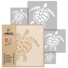 KIDS Reusable Plastic Stencils 5 pcs // SEA TURTLE