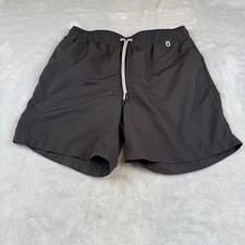 Lands End Mens Swim Trunks Dark Gray Medium 32-34 Mesh Liner 6in Board Shorts