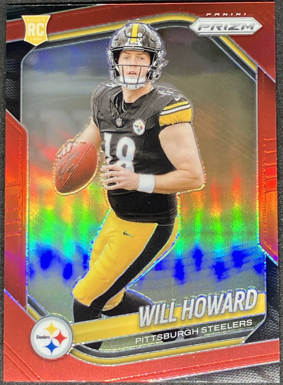 Will Howard 2025 Panini Prizm #367 Red SSP Case Hit Retail RC Rookie Steelers