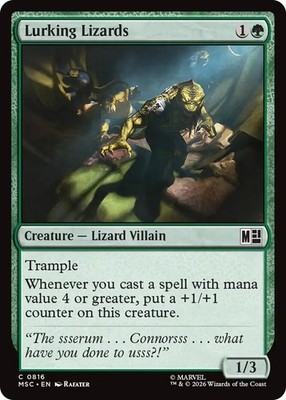 x4 Lurking Lizards - Foil C MTG Commander: Marvel Super Heroes M/NM, English