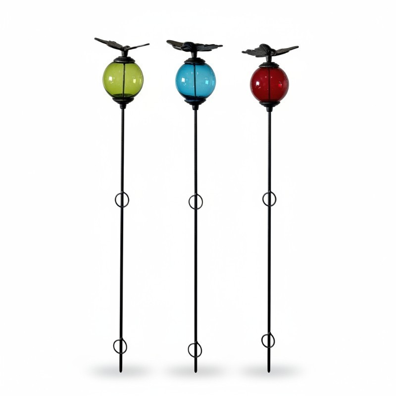 Tuteur boule fonte papillon pour redresser les fleurs lourdes