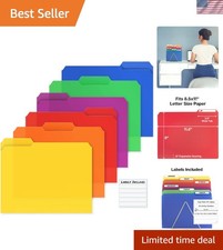 2-Pocket Multicolor File Folders, Writable Labels  150 Sheet Capacity - 6 Pack