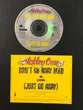 1989 Motley Crue: Don't Go Away Mad (Just Go Away) Single PROMO CD w/Slipcover!