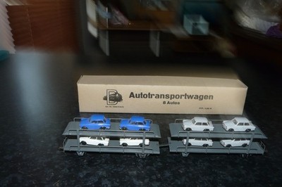 1 x Piko H0 Dahmer Auto Transporter mit DDR 8 PKW Trabant