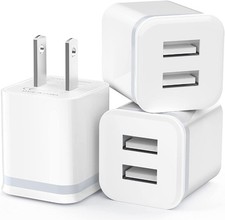 Usb Wall Charger Luoatip 3-pack 2.1a 5v Dual Port Cube Power Adapter Plug Block Usb Wall Charger Luoatip 3-pack 2.1a 5v Dual Port Cube Power Adapter Plug Block