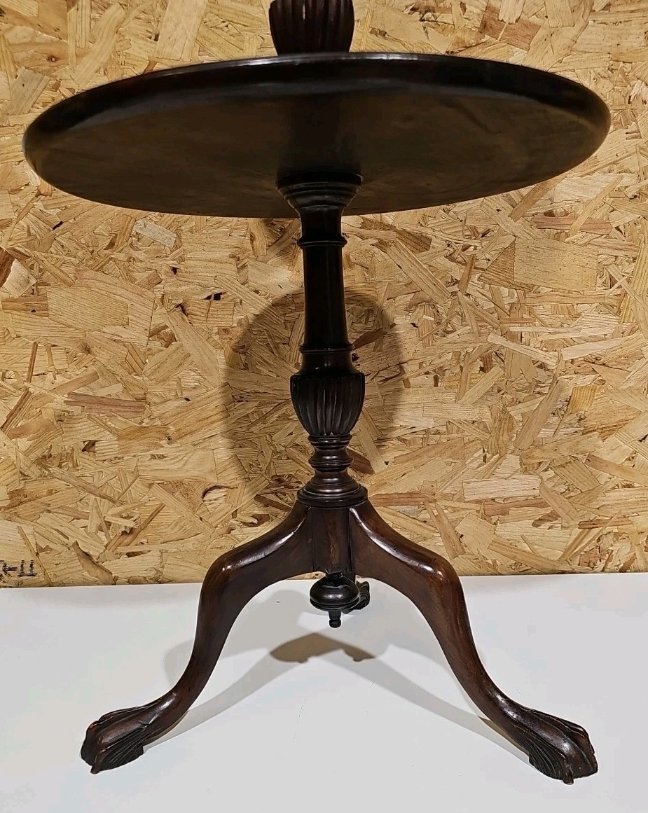 Vintage Dumb Waiter Butler Mahogany Two Tier Round Rotating Occasional Table — image 10