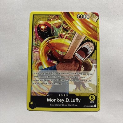 One Piece TCG Monkey.D.Luffy OP15-098 Leader English 5000 Power | eBay
