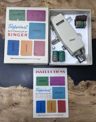 Vintage Singer Professional Buttonholer Zig-Zag Sewing Machine 5 Styles & Eyelet