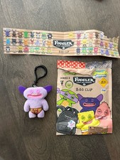 Fuggler Rare Series 2 Flocked Grin Grin Purple Monster bag clip keychain