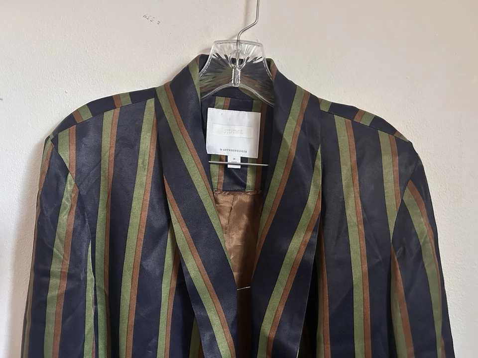 Blazer Ett:twa Anthropology para mujer de gran tamaño a rayas talla mediana Foto 4 de 4