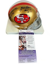 Y.A. Tittle & Hugh McElhenny signed Mini Helmet San JSA Authentication