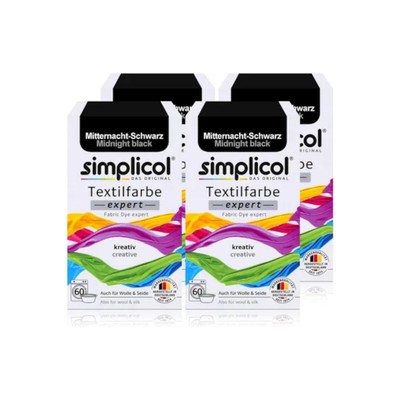Simplicol Textilfarbe expert Mitternacht- Schwarz 150g 4er Pack