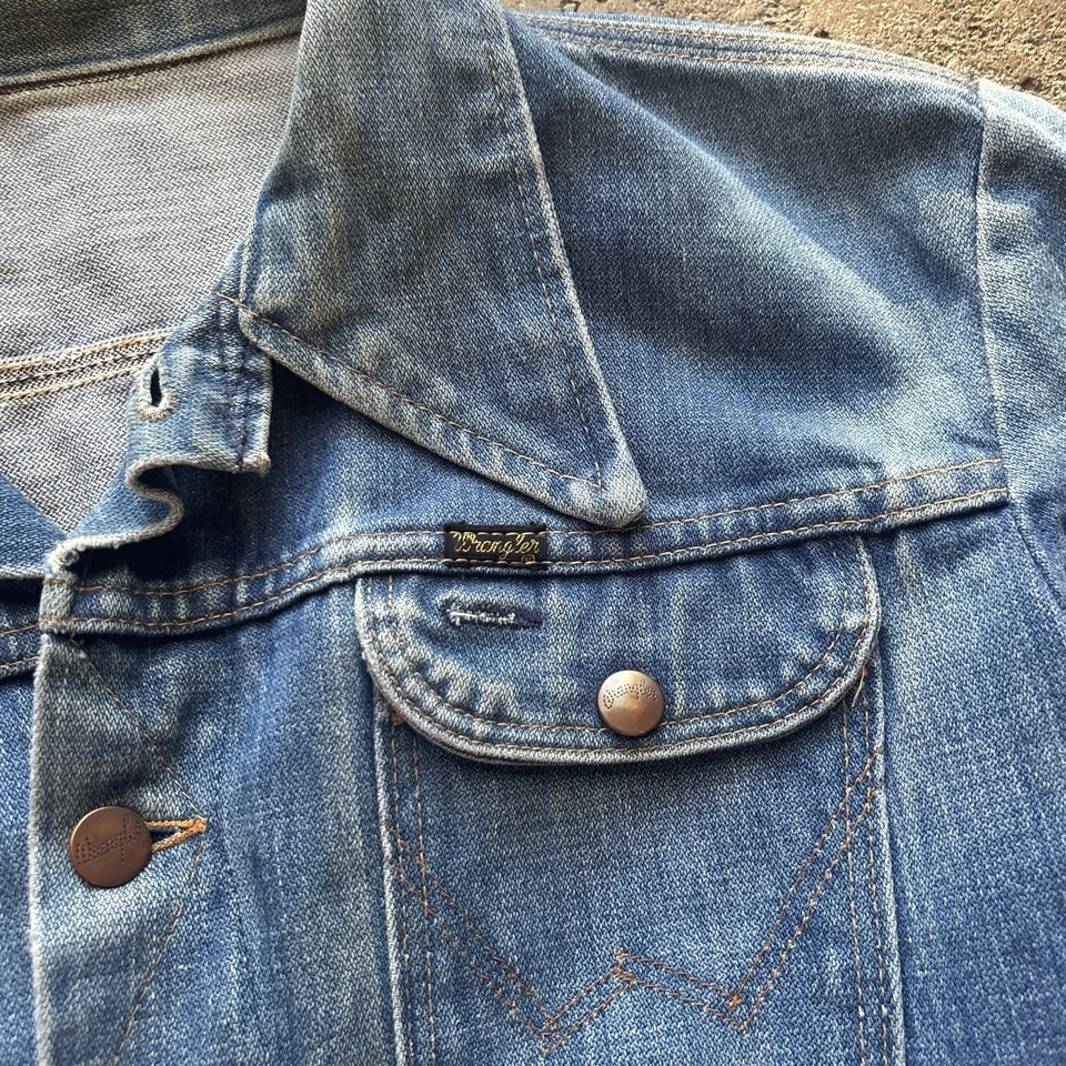 Chaqueta vaquera vintage años 70 Wrangler Harley Davidson 126mj grande Foto 2 de 4