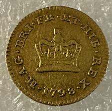 1798 Britain George III - Gold Third Guinea 1/3G Coin - Nice Detail - 2.78 Gram