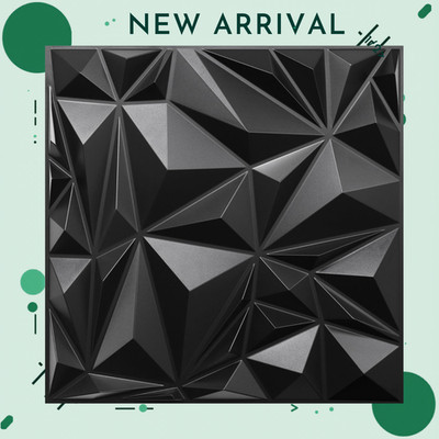 NEW 12 Pack 3D Wall Panels Black Diamond Accent Wall Decor 19.7in