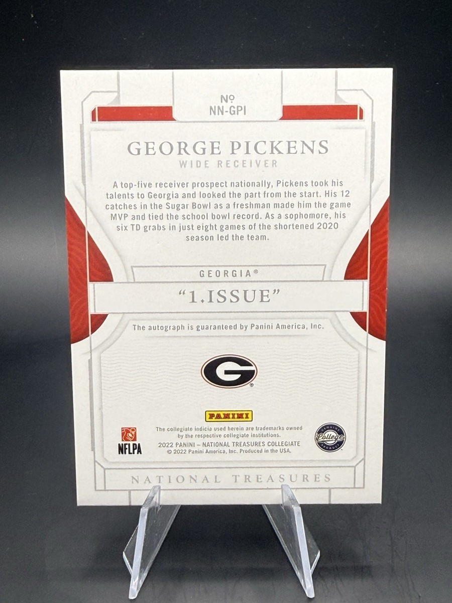 George Pickens 2022 National Treasures Notable Nicknames GOLD RC