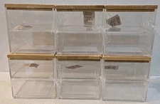 6 Double Clear Jewelry Organizer Cosmetic Box  Makeup Accessories Storage Stack