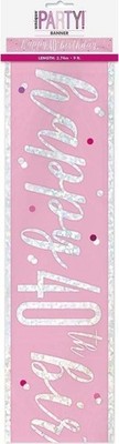 Gadget - Unique Party: Glitz Pink 40 Prism Bnnr-9Ft -D- Unique Party