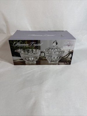 Shannon designs Of Ireland Crystal Brondon Sugar & Creamer. Mint Condition.