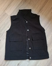 top neuw. schwarze Cordweste Gr. M Miss Retro Knöpfe Hüfte Jacke modern