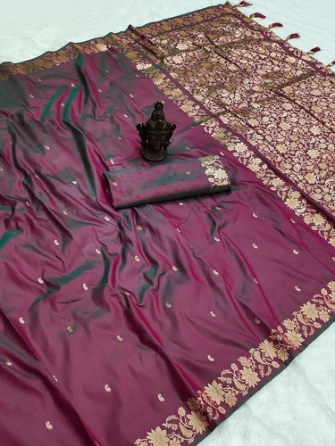 Heavy Designer Soft And Pure Banarasi Silk Saree With Fancy Blouse For Women - Picture 4 of 21