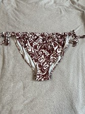 Wild Fable Women Low Rise Floral Bikini Bottom 1X 17-18 NWT Cream Brown Cheeky